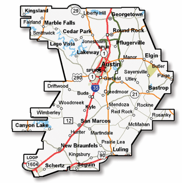 Austin Map - Where We Serve