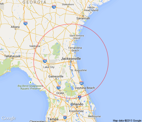 Jacksonville FL Map of Service Area